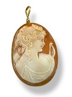 Pendant Mandile 1922 Woman Cammei  in Silver Conchiglia 2MCICM128